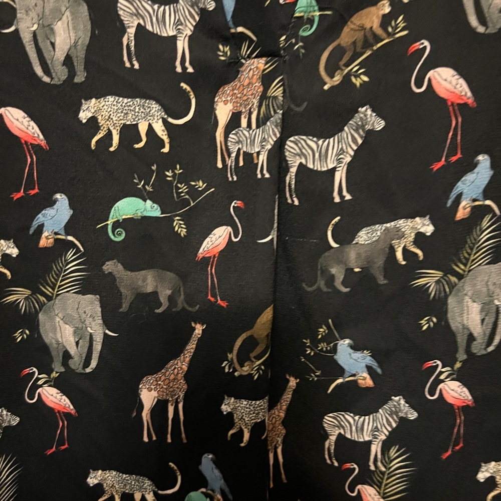 Zara Black Blouse with Multicolor Animal Print - Picture 3 of 6